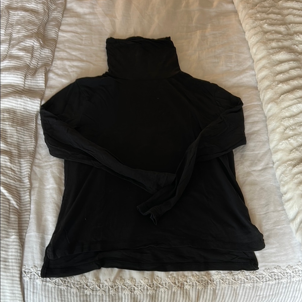 Black Turtleneck Long Sleeve Top